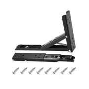 2Pack 9.57"x5.24"(LxH) Folding Shelf Brackets Carbon Steel L Bracket Black