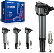 OEM Performance Set of 4 UF487 Ignition Coils & Double Iridium Spark Plug Fits for Toyota RAV4 Camry Tundra SR5 Venza Highlander Sienna Ford Bronco E-250 Econoline E-150 Club Wagon Mercury Monarch