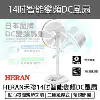 在飛比找蝦皮購物優惠-【快速出貨】HERAN 禾聯 14吋 智能變頻DC風扇 HD