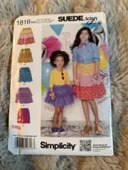 Simplicity Girls Pull On Skirts Size 3-6 Sewing Pattern 1816 Uncut
