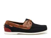 Chatham Mens Galley II Navy/Taupe Premium Leather Boat Shoes