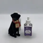 Bath & Body Works Black Velvet Lab Labrador Dog Plaid Scarf Wallflower Plug in