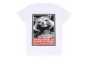 Guardians Of The Galaxy Unisex Adult Rocket Raccoon T-Shirt (White) (XXL)