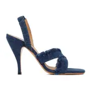 [Off White] Off White-Blue Cotton Curvy Heel Denim Sandal-Donna 36 IT