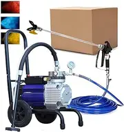 Commercial Airless Paint Sprayer with Cart 1.8L/min, up to 0.5gal/min with 1 Spray Guns & 10M Hose 700W Electric Painting Machine for Home Interior Exterior Wall Spraying