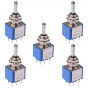 5 x 5248A APEM On-Off-(on) Momentary 6.35mm Miniature Toggle Switch DPDT 4A