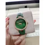 MICHAEL KORS PARKER MINI 水鑽圈 綠色珍珠母貝錶盤 綠色皮革錶帶 石英 女士手錶 MK2592