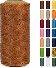 LEREATI 0.8mm Waxed Thread for Leather Sewing, 284 Yards, 150D Flat Wax String, Waxed Cord for Bracelet Making, Bookbinding, Shoe Repairing, Leather Projects, DIY Crafts (Brown)