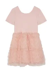 Self-portrait Kids Embellished Tulle and Jersey Dress (3-7 Years) - Pink Light - 7-8Y (7 Years) 7-8Y (7 years)