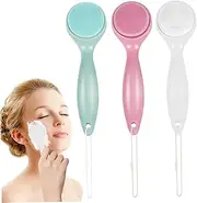 FOMIYES 3pcs Gentle Soft Silicone Facial Cleansing Brush for Men Women Hair Scrubber Brush Handheld Skin Exfoliator Tool