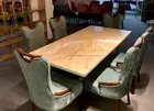 Made To Order Epoxy Resin Table Top Glossy Live Edge Walnut Dinning Room
