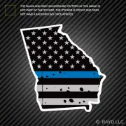 Distressed Thin Blue Line Georgia State Shaped Subdued US Flag Sticker police GA