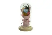 Glamorous Fusion Blue Floral Artificial Fake Plant Decorative Blue In Glass Dome