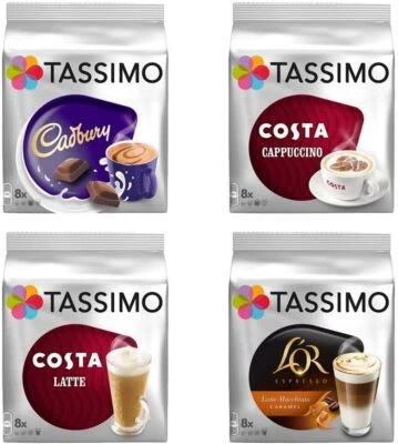 Tassimo Costa, Cadbury & L'OR Latte Variety Pack (56 Discs)​