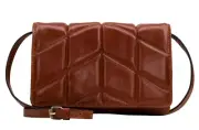 *Patricia Nash Penley Quilted Leather Crossbody Cinnamon w/COA & Dustbag NWT