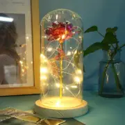 New (pink)LED Night Light Lamp Wooden Base With Beautiful Rose Valentines Gift