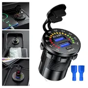 5V 4.8A Dual-USB Car Fast Charging Charger Socket W/ LED Voltmeter Display Parts (for: Renault)