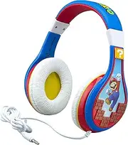 Super Mario MO-140.EXV0 Mario Bricks Youth Headphones -Volume Limits (Blue/Red)