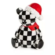 MacKENZIE CHILDS SANTA BEAR COURTLY CHECK COOKIE JAR BNIB
