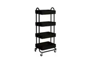 Levede 4 Tiers Storage Trolley Black
