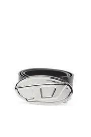 [Diesel] Diesel - 4cm leather belt with Oval D plaque - Belts - Woman - Black 70 Black