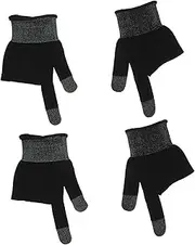 CHILDWEET 2 Pair Games Finger Covers Sweat Resistant Gloves Heating Yarn Mobile Phone Game Gloves Touch Screen Gloves for Men Spandex Black Carbon Fiber