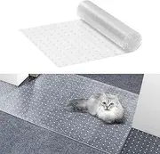 VEVOR Carpet Protector for Pets, 15" x 4' PVC Scratch-Proof Cat Carpet Protector for Doorway, Anti-Slip Cat Scratch Protector Mat, Easy to Cut Plastic Carpet Scratch Stopper, Cat Scratch Guard Carpet