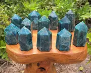 Blue Apatite Tower, LARGE Polished Blue Apatite Crystal Tower (Apatite Obelisk)