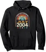 [VidiAmazing] Vintage 18th Birthday - 18 Years of Being Awesome July 2004 Pullover Hoodie ds1887