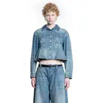 [MCQUEEN] Denim Peplum Jacket Blue
