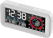 （White）Digital Dual Alarm Clock for Bedroom,Visual Timer Clock for Kids,Dual Display Countdown Stopwatch Timer Dual Alarm Clock, Time Management Station for Homeschooling Teaching Home Kitchen Office