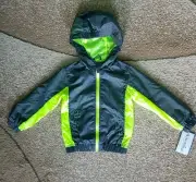 Kitestrings by Hartstrings Baby Boy Woven Jacket Gray Neon Zip Up 24 Month