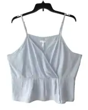 Leith Size 3XL Blue Faux Wrap Sleeveless Side Zip Crop Top