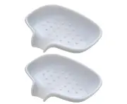 Self-Draining Silicone Dish Sponge Holder for Kitchen | Sloping Drain Tray and Shelf to Direct Water to Sink - Grey