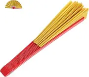 [ifundom] Tai Chi Kung Fu Fan Red Handheld Performance Fan for Decorative Festival Dance Produces Crisp Sound for Enhanced Performance Experience for Holiday Sports Events