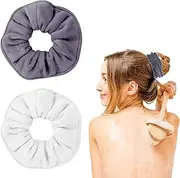 Sibba 2 Pieces Large Drying Scrunchies, Absorbent and Soft Microfiber for Frizz Free, Thick Ponytail Holder Wet and Dry Hair Accessories for Women Girls