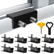 8 Set Sliding Window Locks with 2 Keys for Vertical & Horizontal Sliding Wind...