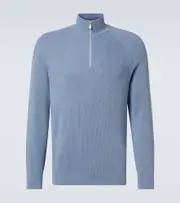 [Brunello Cucinelli] Brunello Cucinelli Half-zip cotton sweater AU 99 blue