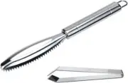 2 Piece Fish Scaler Remover with Bone Pliers/Tweezers,304 Stainless Steel