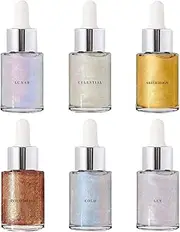 30ml Shimmer Body Oil - 6 Colors Glowy Body Shimmer | 30ml Shimmering Body Oil | Liquid Illuminator Body Highlighter, 6 Colors Shine Glitter Gold Liquid, Long Lasting Dry Body Makeup Oil For Adults