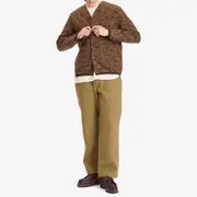 Universal Works Leopard Wool Fleece Cardigan