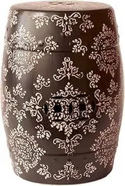 Urban Trends 70609 Decorative Ceramic Garden Stool Black & White