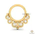 River Designer look Septum | 14K Solid Gold Piercing | Dainty Daith Piercing