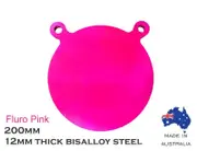 Glow Shot Steel Gongs Target 200mm Ar500 12mm Thick Bisalloy - Pink #gs200 Pink