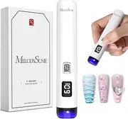 Melodysusie Handheld UV Light for Gel Nails, ART01R Cordless Gel X Nail Lamp Rechargeable with LCD Display, Eye-Protective Cover Flash Cure Nail Dryer for Rhinestone Glue Decoration DIY at Home