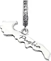 [LES FOLIES DI PAOLA GRIECO] Puglia Italy Souvenir Charm 925 Silver Charm - Les Folies Fits Pandora Sterling Silver Cubic Zirconia, Sterling Silver, Cubic Zirconia
