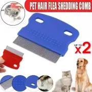Pet Hair Flea Shedding Cleaning Brush Grooming Comb Cat Dog Stainless Trimmer