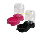 Small Pet Water Dispensing Bow1 1 Quart Bowl Greenbrier Kennel Club Pink Black