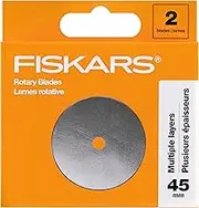 Fiskars 45mm Rotary Blade 2-Pack, Replacement Blades for Rotary Cutters, Precision Cutting for Quilting and Sewing
