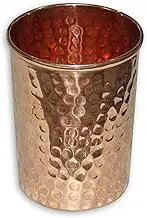 THE STREETS CRAFTS EXPORTS Copper Tumbler - 100% Pure Copper Tumbler for Moscow Mules Beautifully Handcrafted Capacity 10 Ounce Handmade Mint Julep Cup Hammered_Glass, 3.8 X 2.8 X 2.2 Inch